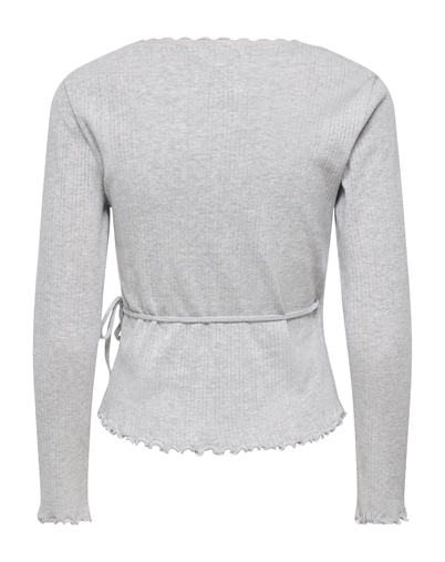 Only - ONLVips Wrap Cardigan - Light Grey Melange